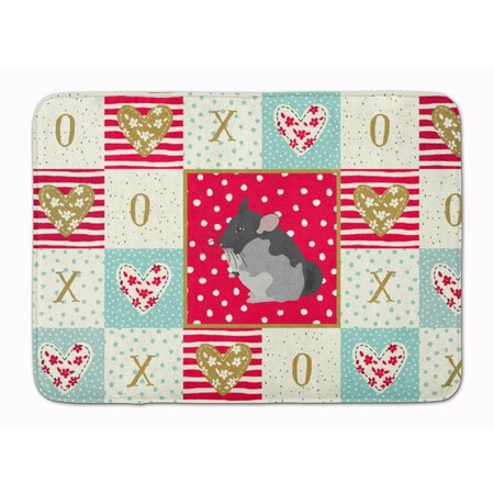 Carolines Treasures 19 x 27 in. Black Velvet Chinchilla Love Machine Washable Memory Foam Mat CK5420RUG